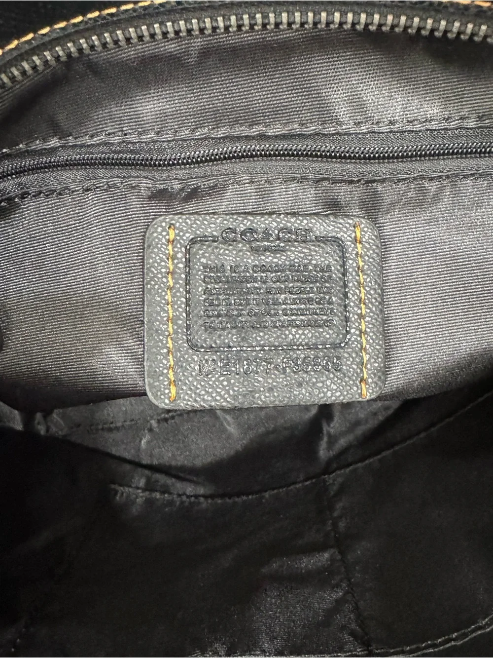 Coach Tattoo Embroidery City Black Leather Tote Bag